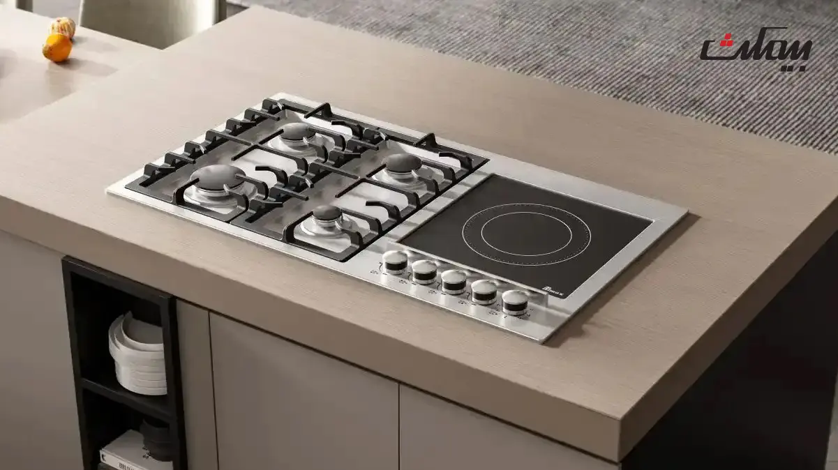 نمایی از آشپزخانه ای با بهترین گاز بیمکث